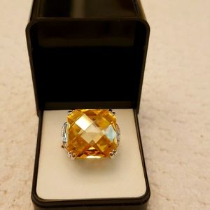 Sterling silver and  gold zirconia